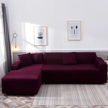 Elastinga Sofa Apima kambarį vientisos spalvos couche padengti funda sofa-šezlongas lounge kampe sofa cover L formos, reikia pirkti 2 vnt.