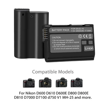 EN-EL15 LT-EL15a Baterija Nikon D7000 D7100 D7200, D850 D750 Nikon D7500 Baterija D810 D500 D800 D600 D610 LT-EL15b Baterija L5