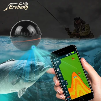 Erchang XA02 Aido geresnį Nešiojamą Bevielį Žuvų Ieškiklis Echolotai 48m/160ft Detektorius Žvejybos Signalas 