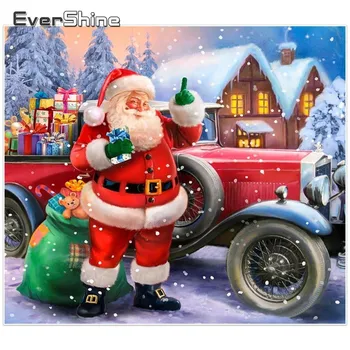 EverShine 5D Diamond Siuvinėjimo Nauja siunta Santa Claus Nuotraukas Strazdų Diamond Tapyba Visą Raundą Kalėdų Dovana