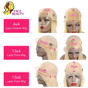 Facebeauty 613 Medaus Ombre Blond Spalvos Nėriniai Priekiniai Žmogaus Plaukų Perukas Juoda Moterys Prieš Nupeštos 1B 613 Remy Brazilijos Tiesiai Perukas