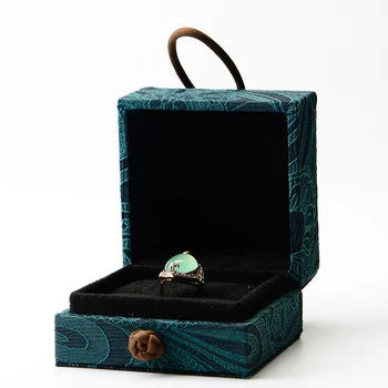 FANXI Žalia Šilko Papuošalų Dėžutė su Modelio Suede Įterpti Žiedą, Apyrankę, Vėrinį Dovanų Pakavimo Dėžutės Papuošalų Laikymo Vitrina