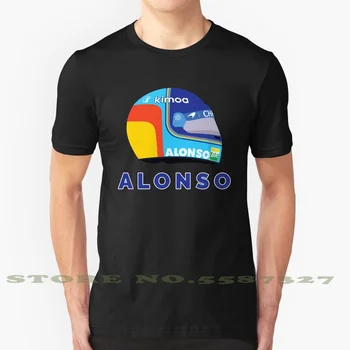 Fernando Alonso 2018 Šalmas Mados Derliaus Marškinėlius T Shirts Fernando Alonso Mclaren 