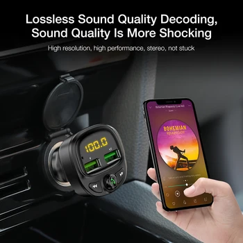 FLOVEME 3.4 Automobilinio Įkroviklio USB Dual LED Ekranas, Bluetooth Mobilusis Telefonas Greitas Įkroviklis, FM Siųstuvas, MP3 TF Kortelę Muzikos Automobilių Rinkinys