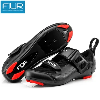 FLR F121 triatlonas avalynė važiuoti dviračiu keliais dviračiu batai lenktynių sportbačiai suaugusiųjų profesinės sporto kvėpuojantis ultralight juoda balta