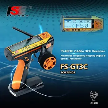 Flysky FS-GT3C FS GT3C 2.4 G 3CH RC CAR Sistema /w baterijos GR3E Imtuvas Radijo duomenų Valdytojas