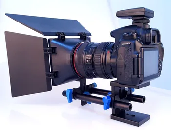 Fotoaparato Vaizdo Objektyvo Gaubtą, Canon Nikon Sony DSLR Matte Box 15mm Geležinkelių Lazdele Palaikymo Sistema Foto Studija Priedai