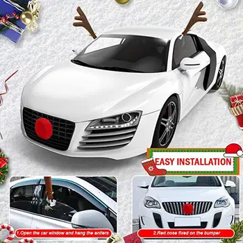 Fowecelt Kalėdų 2020 Papuošalai, Namų Lauko Kalėdų Dovana Automobilio šiaurės Elnių Ragų, Kalėdų Rinkinys Naujųjų Metų Dekoracijas 2021