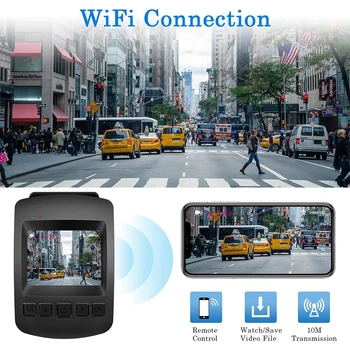 Full HD 1080P WiFi, Automobilių DVR Kamera C8 2Inch LCD Automobilių Brūkšnys Kamera Auto Skaitmeninis Vaizdo įrašymo įrenginys Dashcam automobilių Stovėjimo Stebėti, G-Sensorius