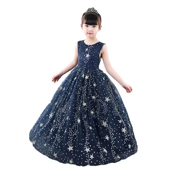 Galaxy Paauglys Merginos Kamuolys Suknelė Žvaigždžių Prabangos Kokybės Vaikai Dideli, Mergaičių Suknelės, Vaikų Drabužiai Šalis Gimtadienis Šokių