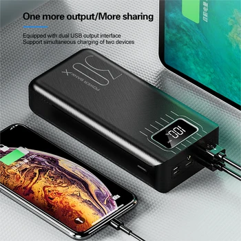 Galia Banko 30000mAh TypeC Micro USB C Powerbank LED Ekranas, Nešiojamas Išorės Baterijos Kroviklis 30000 mAh Už Telefoną, Tabletės