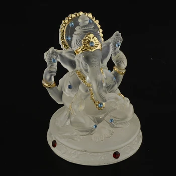 Ganesh Dramblys Indų Dievas Sėkmės Statula, Skaidrios Dervos