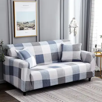 Geometrinių raštų sofa dangtelis su elastinga padengti kambarį ruožas apvynioti stora viskas įskaičiuota sofa spandex už 1/2/3/4 vietų