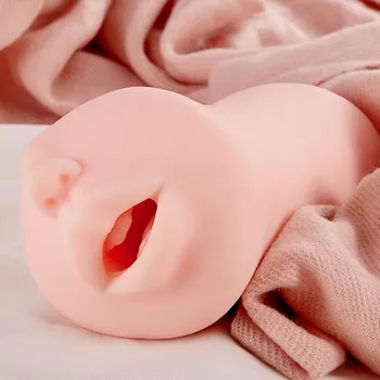 Giliai Gerklės Vyrų Masturbator USB Įkrovimo Vibracija, Burnos Blowjob Masturbator Taurės AV Star Seksualinės Dejuoja Oralinio Sekso Žaislai Vyras