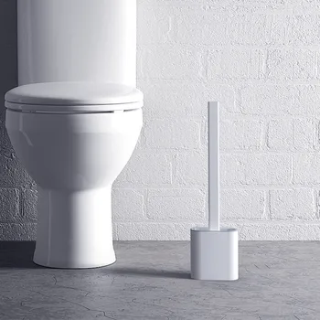 Greitas Pristatymas Silikono WC Tualeto Šepetys Plokščia Galva Lanksti, Minkšta Šerių Šepetys Su Greitai džiūsta Turėtojo Nustatyti Valymo Šepetys