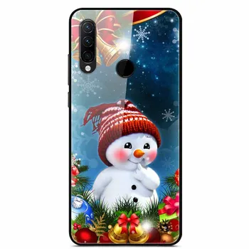 Grūdintas Stiklas Case For Samsung Galaxy A9 2018 A7 2018 J4 J6 Plius J8 2018 A6 Plius A8 2018 M01 Atveju, Kalėdos, Kalėdos Padengti