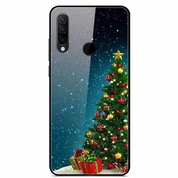 Grūdintas Stiklas Case For Samsung Galaxy A9 2018 A7 2018 J4 J6 Plius J8 2018 A6 Plius A8 2018 M01 Atveju, Kalėdos, Kalėdos Padengti