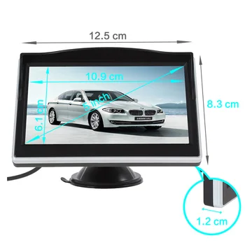 GSPSCN Automobilis 5 colių Galinio vaizdo Monitorius Dvejopos paskirties Laikiklis + Automobilinis Atbulinės Frontview/galinio vaizdo Kameros Vandeniui Naktinio Matymo