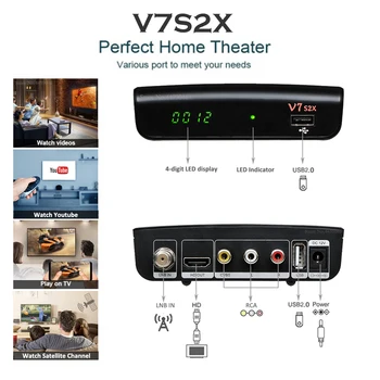 GTMedia V7S2X Palydovinės TV Imtuvas: DVB-S2 S2X 1080P Su USB WIFI Paramos Europos DVB-S2X Už Freesat V7S HD Atnaujintas, Versija