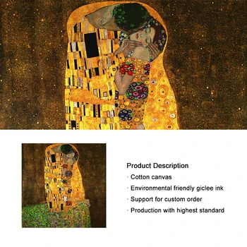 Gustavo Klimto Bučinys Garsaus Drobė Paveikslų, Plakatų Reprodukcijos ant Sienų, Klasikinio Portreto Sienos Menas Nuotraukas Kambarį