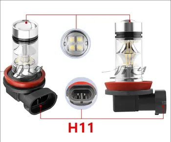 H8, H9 H11 Super Ryškus LED Lemputės Automobilių Rūko Žibintai Vairuotojo galinio Žibinto Automobilių Šviesos Šaltinis automobilių stovėjimo aikštelė 1250LM 12V - 24V 100W 6000K Balta