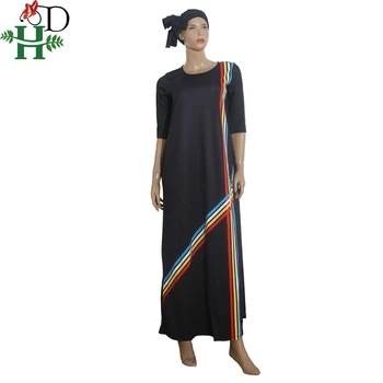 H&D Tradicinių Afrikos Spausdinti Drabužiai Moterims Suknelė Plius Dydis Drabužius, Africaine Maxi Suknelės trumpomis Rankovėmis Prarasti Suknelė su Turbaną