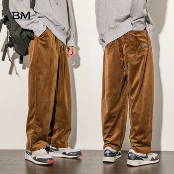 Harajuku mados Velvetas Kelnės Vyrams Streetwear Didelis Dydis 5XL Kolegijos Kelnes 2019 Bts Bangtan korėjos Stiliaus, Tiesios Kelnės