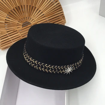Harajuku skrybėlę Europoje ir vilnos Panama Juoda butas yra rudens džiazo bžūp žiemos dieną Fedoras