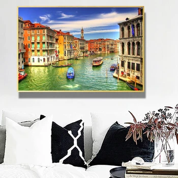 HD Spausdinti Venecija Miesto Kraštovaizdžio Plakatą, Drobė, Tapyba, Tapybos Sienos Plakatus Cuadros Namų Dekoro Kūriniai už Kambarį