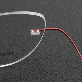 HDCRAFTER Taškus Akiniai, Rėmeliai Moterų Cat Eye Titano Ultralight Recepto Frameless Be Optinių Akinių Rėmeliai