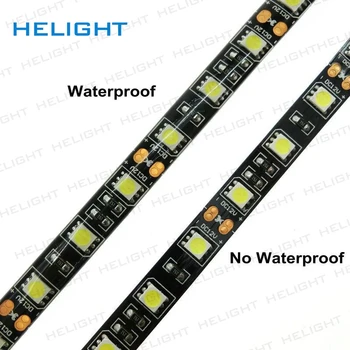 Hihght kokybės Aukštis ryškumo LED Šviesos Juostelės 5050 DC12V Lanksti RGB / Vienos Spalvos Juoda PCB 60 LED/m 5m/Daug