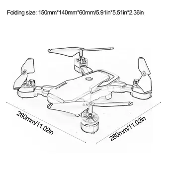 HJ28 Sulankstomas RC Drone 4 Kanalų Wifi, 2MP/5MP FPV Kamera Drone Aukščio Laikyti Gestas Foto/Video RC Quadcopter