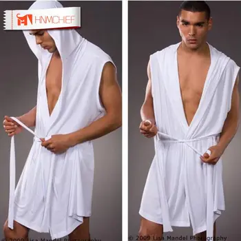HNMCHIEF Vasaros suknelė vonia, chalatas, vyrai seksuali pižama sleepwear Šilko pijama hombre chalatą su gobtuvu vyrams vonia 5 spalva