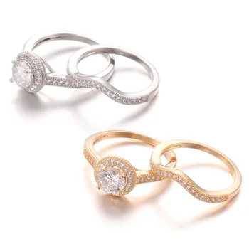 HONGHONG Aukštos Kokybės Kubinis Cirkonis du kartus, vestuvių žiedai moterims Populiarus Romantiškas midi Žiedai bižuterijos