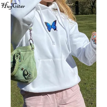 Hugcitar 2020 drugelis spausdinti hoodie palaidinukė rudens žiemos moterų mados streetwear komplektus hoodies atsitiktinis viršūnės