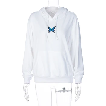 Hugcitar 2020 drugelis spausdinti hoodie palaidinukė rudens žiemos moterų mados streetwear komplektus hoodies atsitiktinis viršūnės