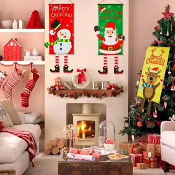 Huiran 2020 Kalėdų Senį Briedžių Santa Claus Medžiaga Kabo Vėliavos Linksmų Kalėdų Dekoracijas Namuose Kalėdos Papuošalai Baneriai