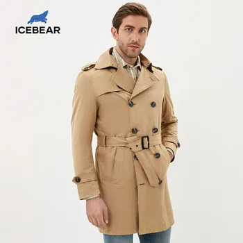 ICEbear 2020 Naujas vyrų tranšėjos paltai aukštos kokybės vyriški ilgai atvartas windbreakers vyriški prekės ženklo drabužių MWF20709D