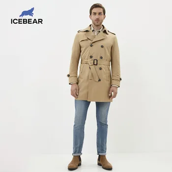 ICEbear 2020 Naujas vyrų tranšėjos paltai aukštos kokybės vyriški ilgai atvartas windbreakers vyriški prekės ženklo drabužių MWF20709D
