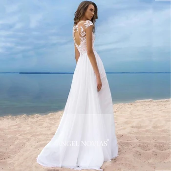 Ilgai Pigūs Paplūdimio Baltos Linijos, Vestuvių Suknelės, Boho Vestuvinės Suknelės Vestidos De Noiva Chalatas De Marie