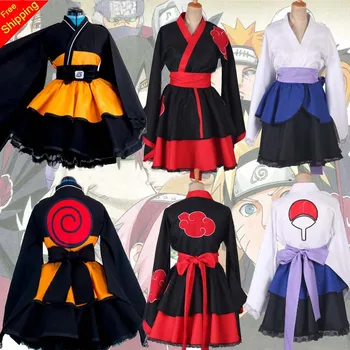 Individualų Naruto Shippuden Uzumaki Naruto Moterų Lolita Kimono Suknelę, Perukas Anime Cosplay Kostiumas, Moterims, Vaikams, Vyrams, Drabužiai