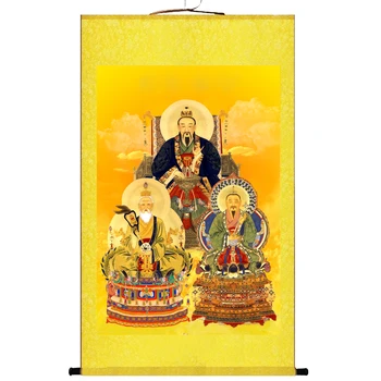 (individualų)portretai tris Čing protėviai Daosizmas, Šeimos maldos, pažymėkite tapybos Daosizmas ir Daoizmas Apeigos