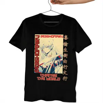 Inuyasha Marškinėliai Sesshomaru T-Shirt Vyras 100 Medvilnės Marškinėliai Atsitiktinis Grafika Nuostabus Trumpomis Rankovėmis Marškinėlius