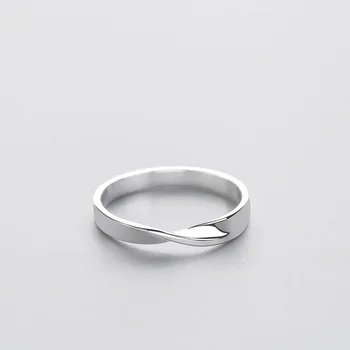 INZATT Minimalistinio Banguoti Elegantiškas Žiedas Originali 925 Sterlingas Sidabro Moterų Vestuvių Rankas Bauda Papuošalai, Aksesuarai Dovanos