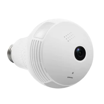 IP Kameros 360 Laipsnių LED Šviesos Belaidžio Namų Saugumo WiFi CCTV Fisheye Lemputė Lempos kamera, wifi, galima naudoti kaip kūdikio stebėjimo
