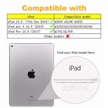 IPad 10.2 2019 Smart Case Cover 7-osios Kartos iPad Pro 10.5 Oro 3 2019 Funda Tablet Mados Mergaitė Katė Stovi Shell +Dovana