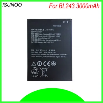 ISUNOO BL243 BL 243 BL-243 Baterija Lenovo K3 Pastaba K50-T5-A7000 A5500 A5600 A7600 3000mAh Baterijos
