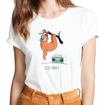 Išlaikykite RAMYBĘ IR MEILĘ LOTHS Print T Shirt Animacinių filmų Tinginys Vasaros Atsitiktinis Trumpas Rankovės O-Kaklo T-shirt Mielas Harajuku Stiliaus Marškinėliai Moterims