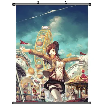 Japonijos Anime Ataka Titan Shingeki no Kyojin Erwin Smith & Levi & Mikasa & Eren Jaeger Namų Dekoro Sienos Pažymėkite Plakato Nuotrauką