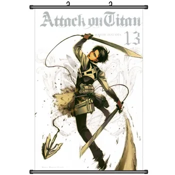 Japonijos Anime Ataka Titan Shingeki no Kyojin Erwin Smith & Levi & Mikasa & Eren Jaeger Namų Dekoro Sienos Pažymėkite Plakato Nuotrauką